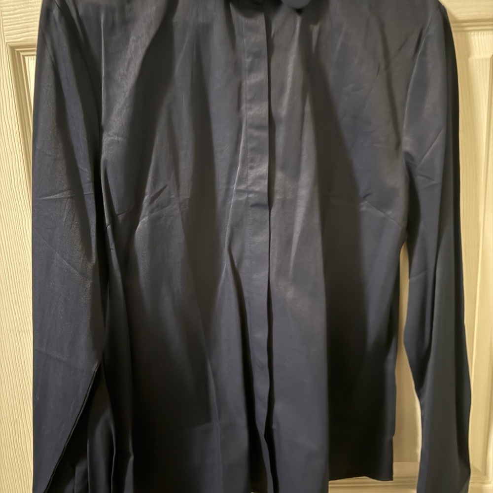 Navy Long-Sleeve Men's Dress Shirt